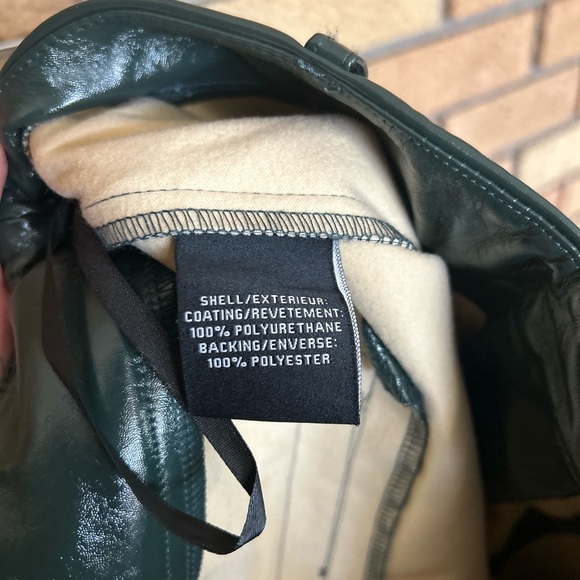 NWT 7 For All Mankind Faux Leather Shiny Flare Leg Green Pants 82580 Size M - Picture 6 of 9